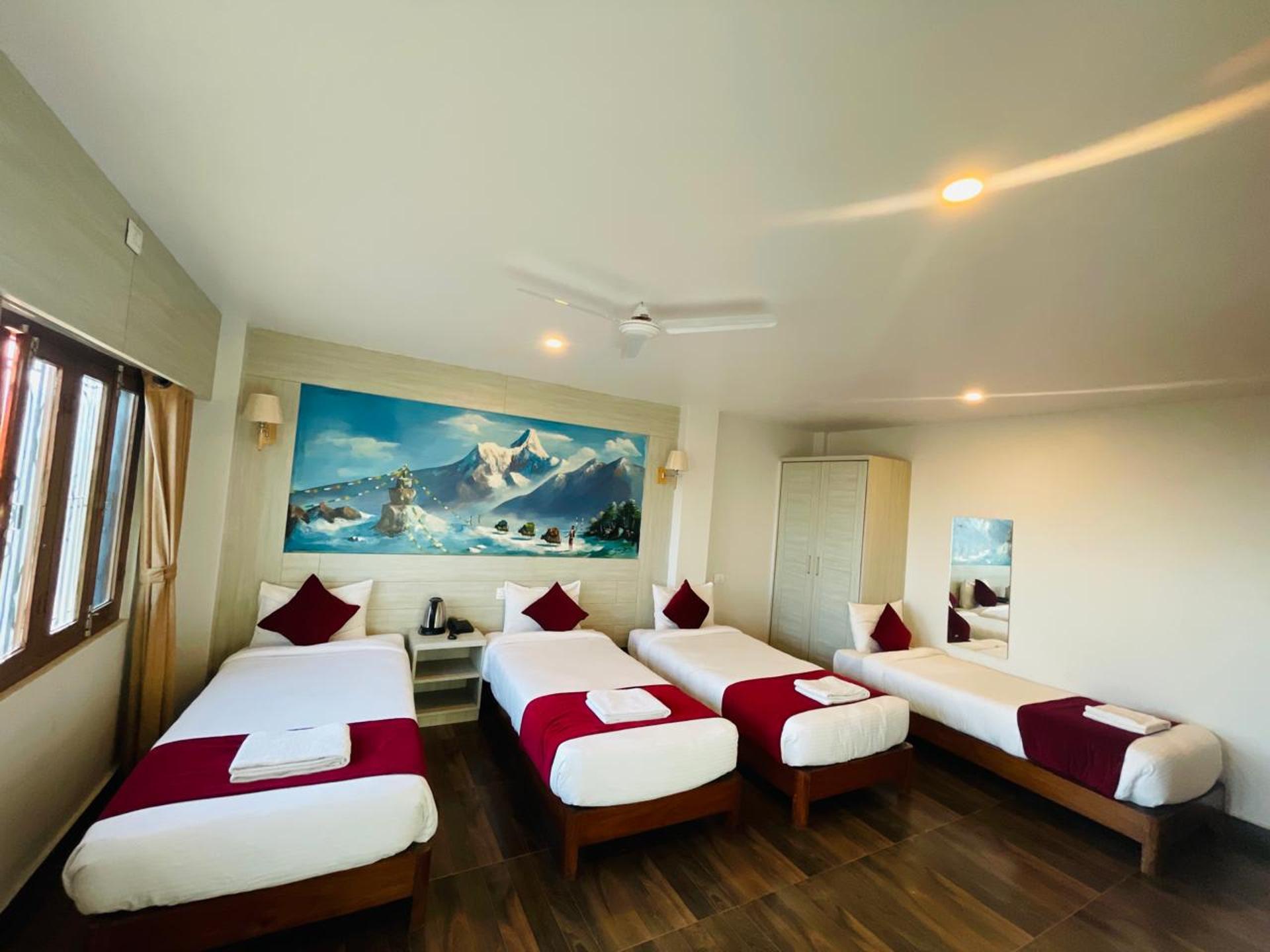 Four Twin Bed Room